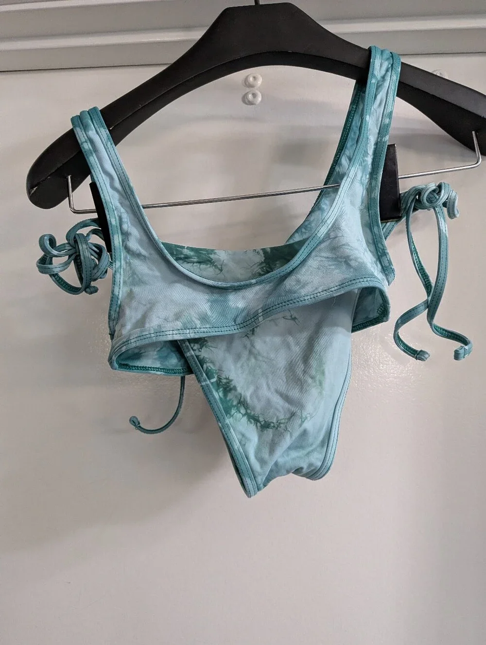 Green Tie-Dye Cutout Bikini Set by Frankie's Bikinis. Top Size XS And Bottoms S